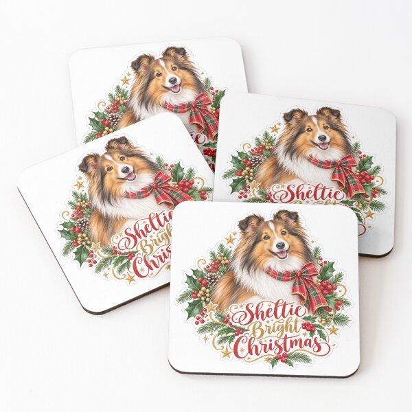 Item preview, Sheltie Bright Christmas Shetland Sheepdog Holiday designed and sold by badburropress.