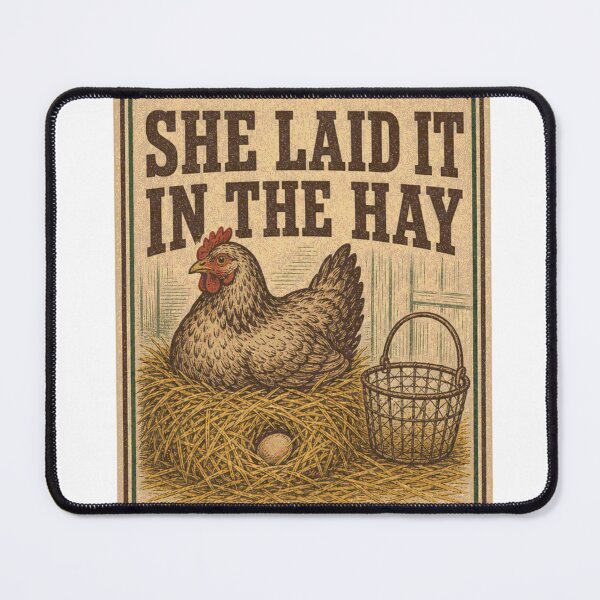 Item preview, She Laid It In The Hay Hidden Eggs Hen Feed Bag Label designed and sold by BoosterShop.