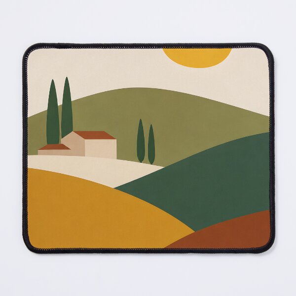 Item preview, Minimalist Tuscan Hills with Cypress Trees and Golden Sun designed and sold by GutyzDesignsES.