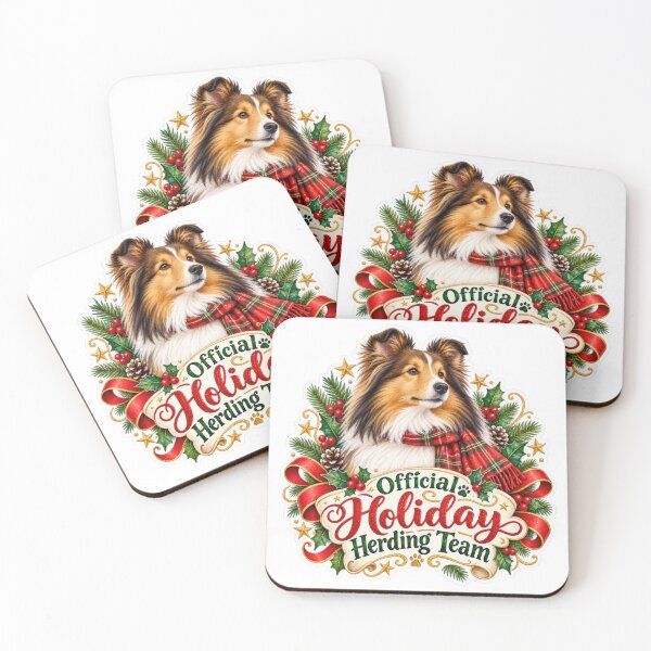 Item preview, Official Holiday Herding Team Sheltie Christmas designed and sold by badburropress.