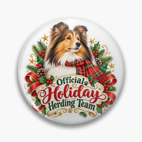 Item preview, Official Holiday Herding Team Sheltie Christmas designed and sold by badburropress.