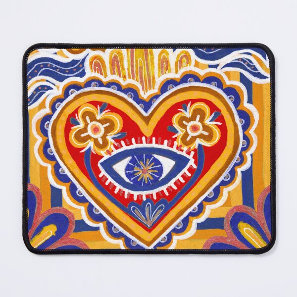 Item preview, Mexican Sacred Heart with Evil Eye and Flowers designed and sold by Fani*.