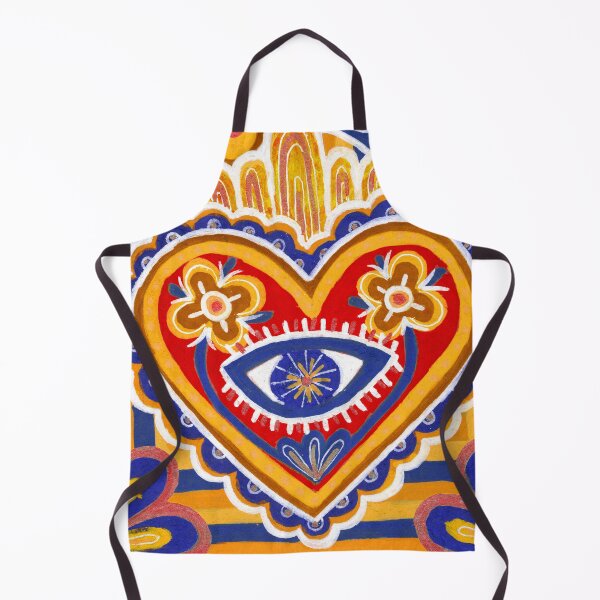 Item preview, Mexican Sacred Heart with Evil Eye and Flowers designed and sold by Fani*.