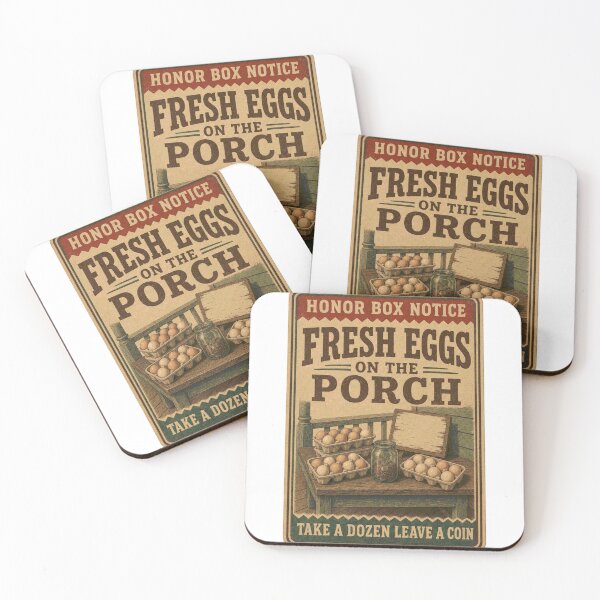Item preview, Fresh Eggs On The Porch Eggs Sale Porch Feed Bag Label designed and sold by BoosterShop.