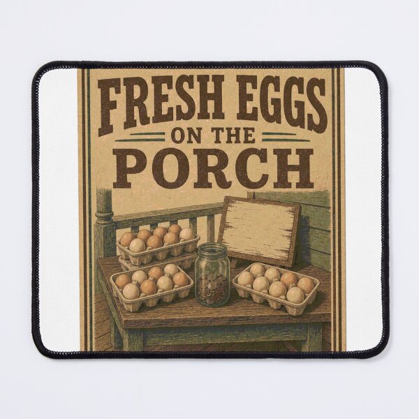 Item preview, Fresh Eggs On The Porch Eggs Sale Porch Feed Bag Label designed and sold by BoosterShop.