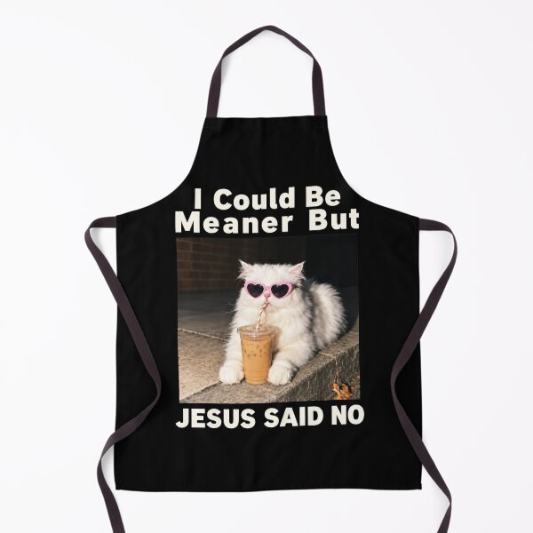 Item preview, I Could Be Meaner But Jesus Said No Cat Iced Coffee Faith designed and sold by SanipepaVase.
