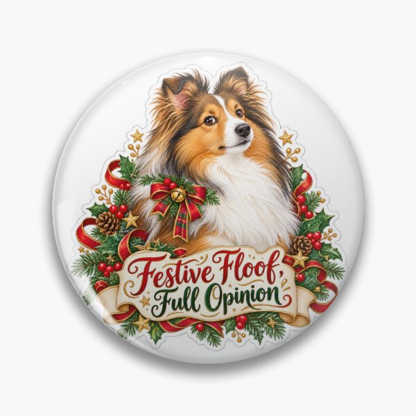 Artikelvorschau, Festlicher Flausch – Vollständige Meinung – Sheltie-Weihnachtshund entworfen und verkauft von badburropress.
