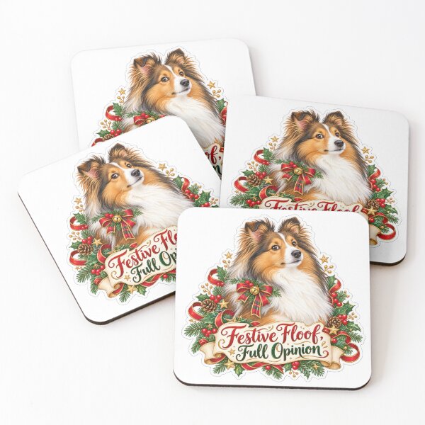 Item preview, Festive Floof Full Opinion Sheltie Christmas Dog designed and sold by badburropress.