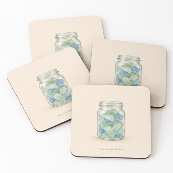 Item preview, Worn Smooth by Time Sea Glass Illustration | Coastal Wall Art designed and sold by FixationStudio.