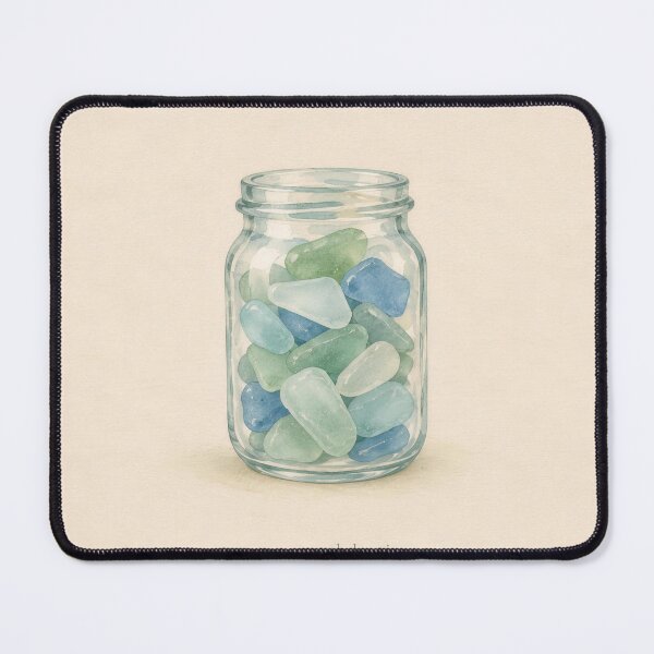 Item preview, Worn Smooth by Time Sea Glass Illustration | Coastal Wall Art designed and sold by FixationStudio.
