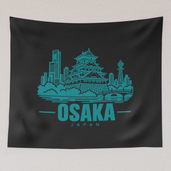 Item preview, Osaka Japan Line Art Skyline Poster designed and sold by CMYKStudio.