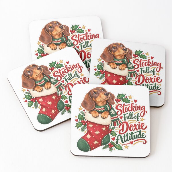 Item preview, Stocking Full of Doxie Attitude Christmas designed and sold by badburropress.
