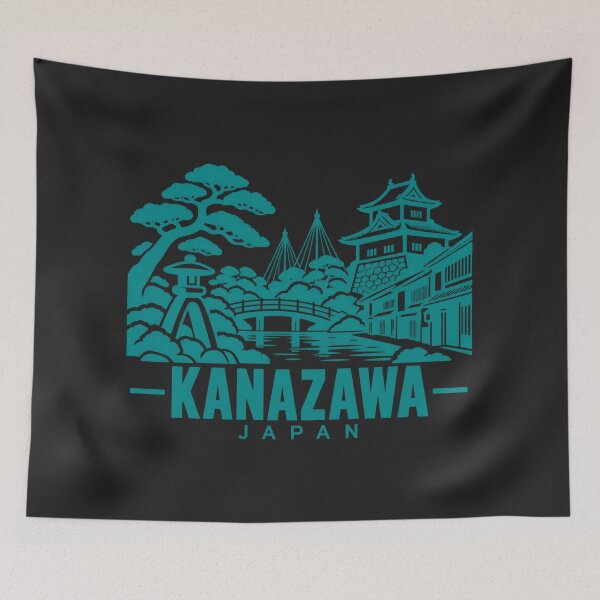 Item preview, Kanazawa Japan Line Art Landmark Poster designed and sold by CMYKStudio.