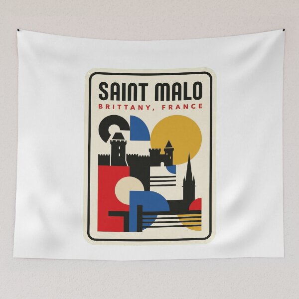Item preview, Retro Saint Malo Bauhaus Geometric Skyline designed and sold by k3rstman1.
