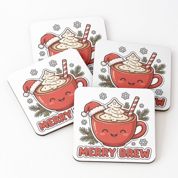 Item preview, Merry Brew Christmas Coffee Cute Kawaii Holiday Shirt designed and sold by dostielee.