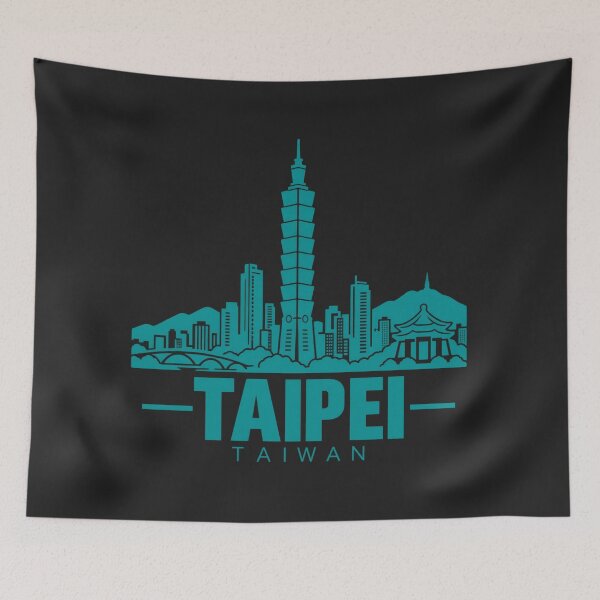 Item preview, Taipei Taiwan Line Art Skyline Poster designed and sold by CMYKStudio.