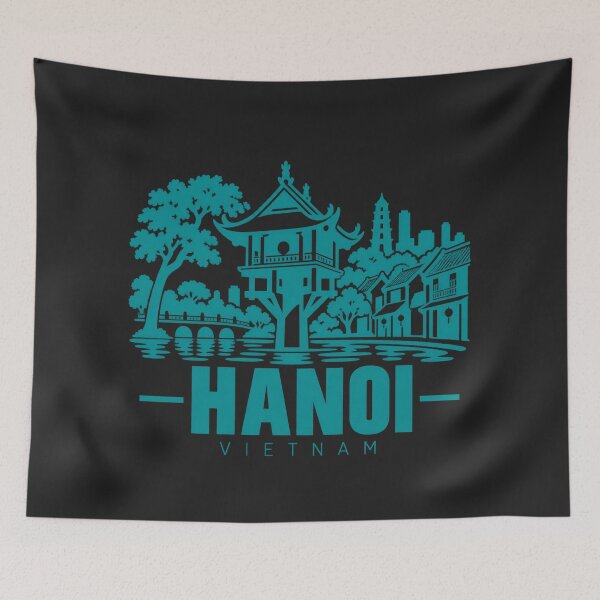 Item preview, Hanoi Vietnam Line Art Landmark Poster designed and sold by CMYKStudio.