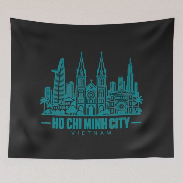 Item preview, Ho Chi Minh City Vietnam Line Art Skyline Poster designed and sold by CMYKStudio.