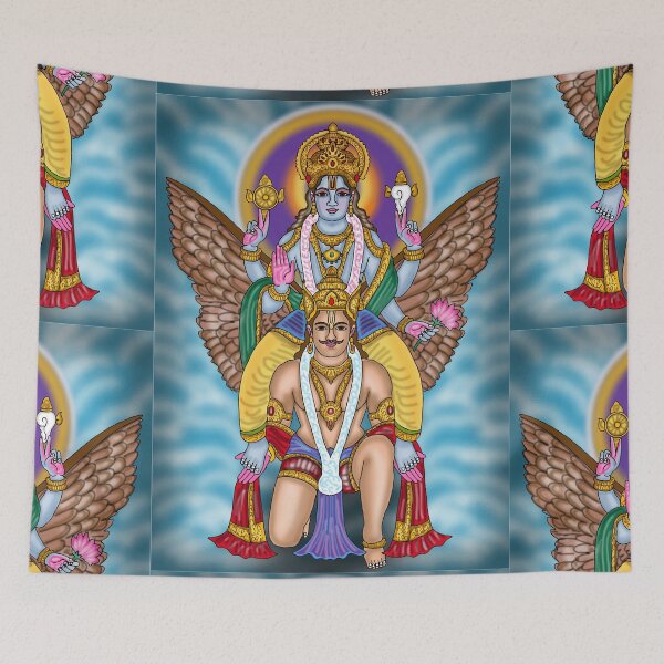 Item preview, Lord Vishnu and Garuda Digital Drawing | Hindu Deity Artwork designed and sold by Harshit_Digital_Arts.