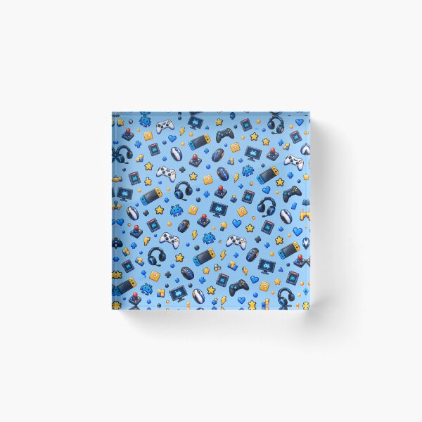 Item preview, Título: Blue Gaming World – Video Game Controller Pattern designed and sold by HO•Designs.