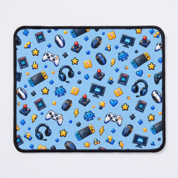 Item preview, Título: Blue Gaming World – Video Game Controller Pattern designed and sold by HO•Designs.