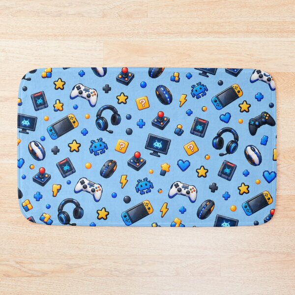 Item preview, Título: Blue Gaming World – Video Game Controller Pattern designed and sold by HO•Designs.