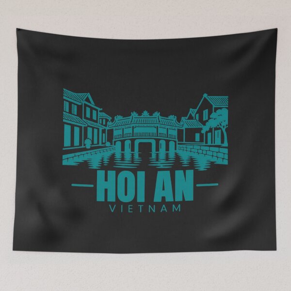 Item preview, Hoi An Vietnam Line Art Landmark Poster designed and sold by CMYKStudio.