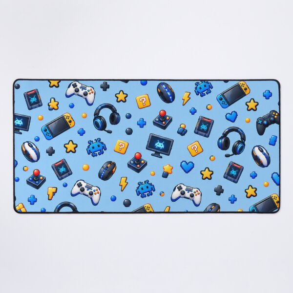 Item preview, Título: Blue Gaming World – Video Game Controller Pattern designed and sold by HO•Designs.