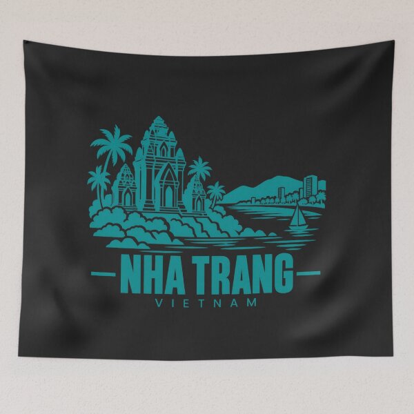 Item preview, Nha Trang Vietnam Line Art Coastline Poster designed and sold by CMYKStudio.