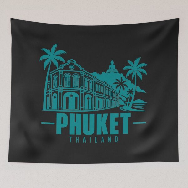 Item preview, Phuket Thailand Line Art Coastline Poster designed and sold by CMYKStudio.