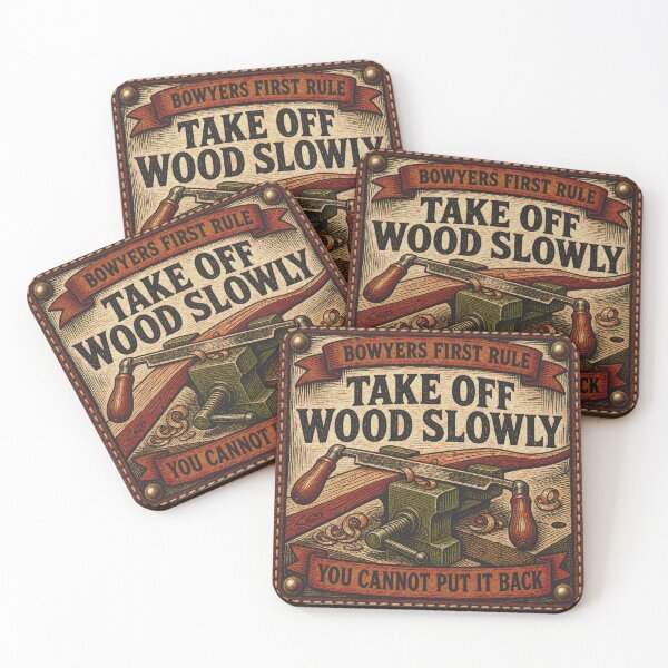 Item preview, Take Off Wood Slowly Bowmaking Workshop Rule Leather Patch designed and sold by BoosterShop.