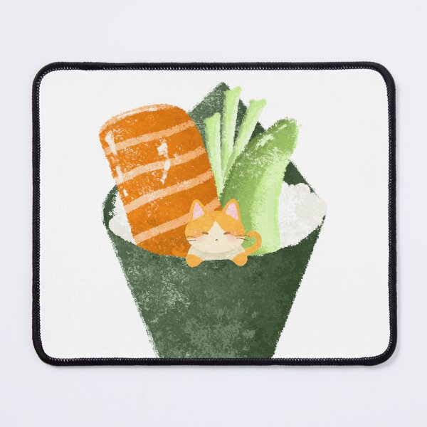 Item preview, Cute Salmon Avocado Kitty Handroll designed and sold by xmissmeggieee.