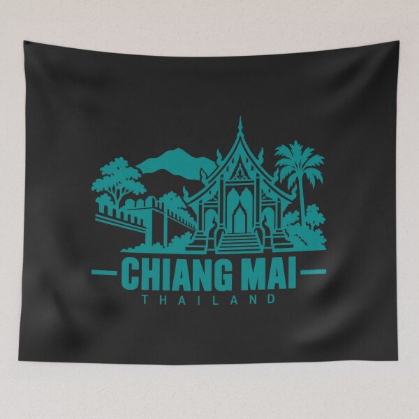 Item preview, Chiang Mai Thailand Line Art Landmark Poster designed and sold by CMYKStudio.