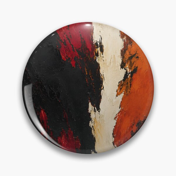 Item preview, Black Red Orange and Cream Textured Abstract Painting designed and sold by GutyzDesignsES.