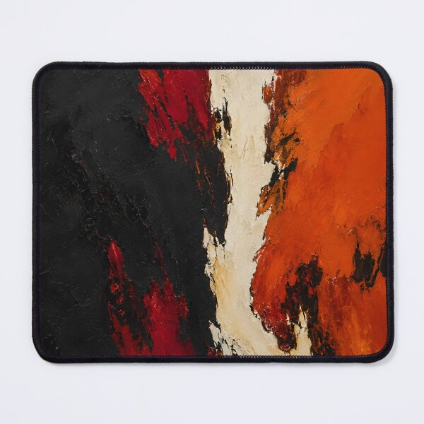 Item preview, Black Red Orange and Cream Textured Abstract Painting designed and sold by GutyzDesignsES.