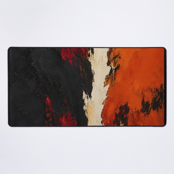 Item preview, Black Red Orange and Cream Textured Abstract Painting designed and sold by GutyzDesignsES.