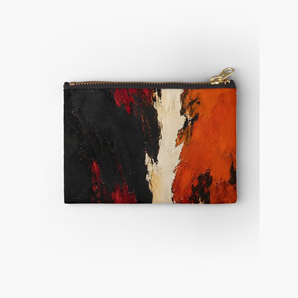 Item preview, Black Red Orange and Cream Textured Abstract Painting designed and sold by GutyzDesignsES.