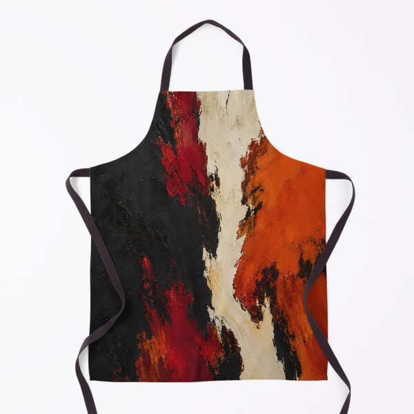 Item preview, Black Red Orange and Cream Textured Abstract Painting designed and sold by GutyzDesignsES.