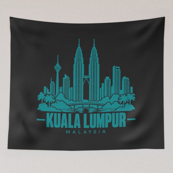 Item preview, Kuala Lumpur Malaysia Line Art Skyline Poster designed and sold by CMYKStudio.