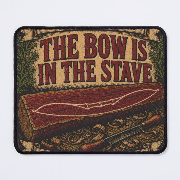Item preview, The Bow Is In The Stave Bowwood Bowmaker Leather Patch designed and sold by BoosterShop.