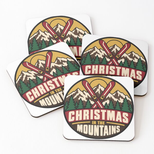 Item preview, Skiing Gift - Christmas In The Mountains designed and sold by RedRubyBubble.