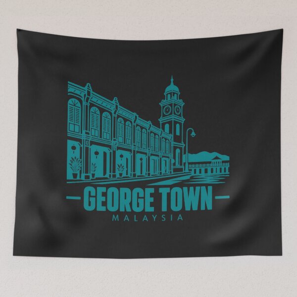 Item preview, George Town Malaysia Line Art Landmark Poster designed and sold by CMYKStudio.