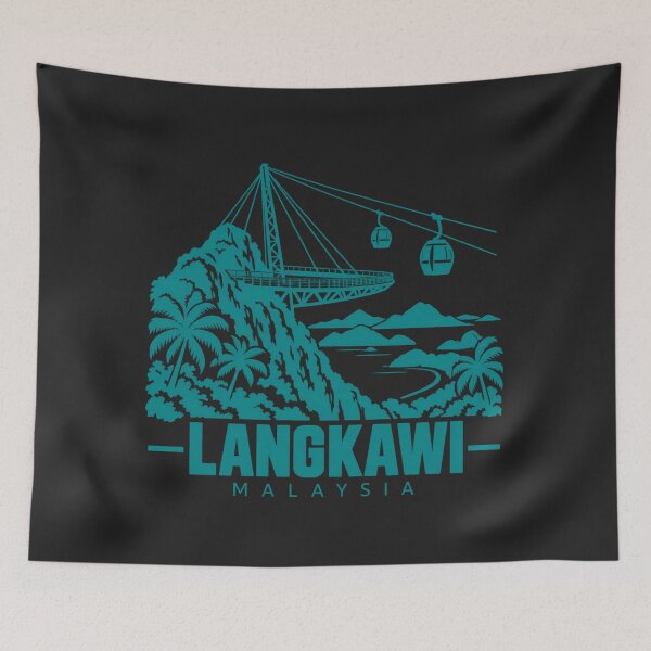 Item preview, Langkawi Malaysia Line Art Coastline Poster designed and sold by CMYKStudio.