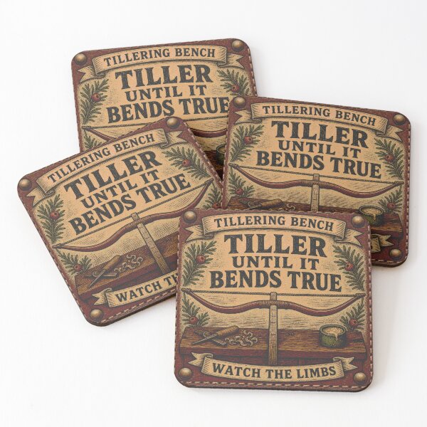Item preview, Tiller Until It Bends True Bow Tiller Workbench Leather Patch designed and sold by BoosterShop.
