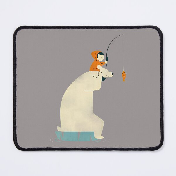 Item preview, Child Riding Polar Bear Fishing Ice Floe-24 designed and sold by WaldemarRohrer.
