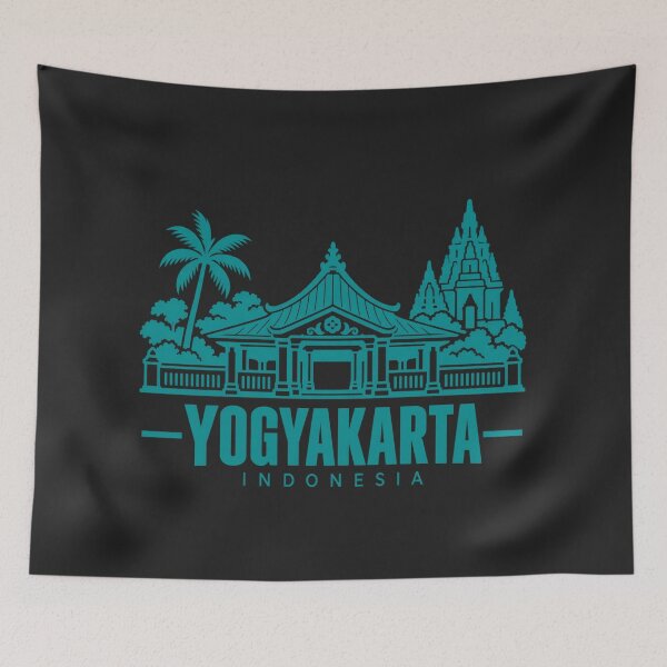 Item preview, Yogyakarta Indonesia Line Art Landmark Poster designed and sold by CMYKStudio.
