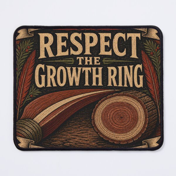 Item preview, Respect The Growth Ring Bow Back Annual Ring Leather Patch designed and sold by BoosterShop.