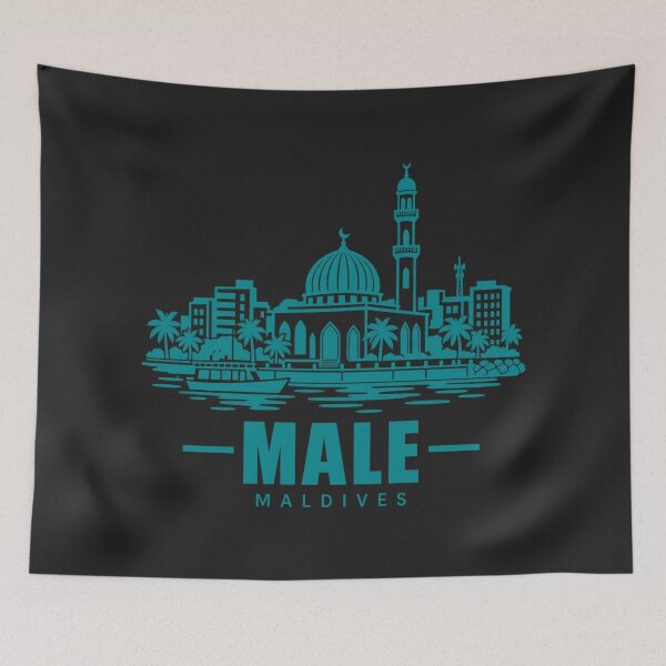 Item preview, Male Maldives Line Art Coastline Poster designed and sold by CMYKStudio.