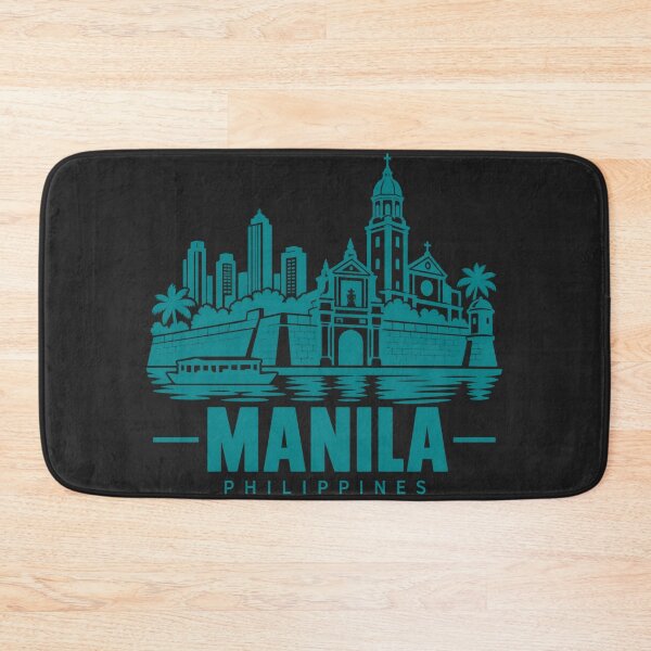 Artikelvorschau, Manila Philippinen Linienkunst-Skyline-Poster entworfen und verkauft von CMYKStudio.