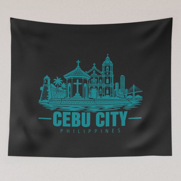 Item preview, Cebu City Philippines Line Art Coastline Poster designed and sold by CMYKStudio.